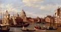 Canal Giovanni Antonio Vista del Gran Canal y Santa Maria Della Salute con barcos y figura Venecia Canaletto